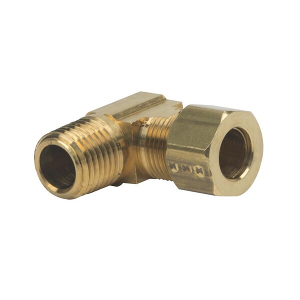 Thrifco Plumbing No. 69-C 3/8 Inch x 1/4 Inch Lead-Free Brass Compression MIP 90 El 4401099 - main